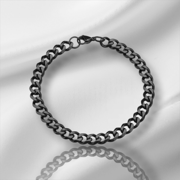 Cuban Link Bracelet. Black