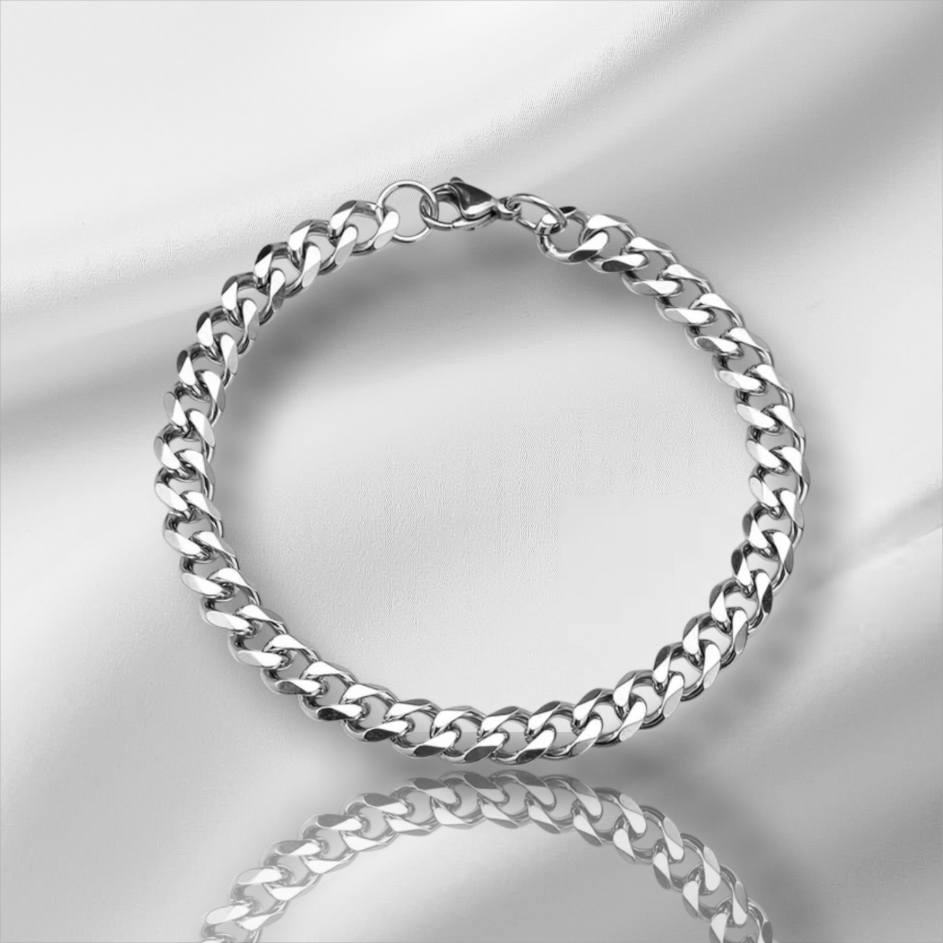 Cuban Link Bracelet. Silver