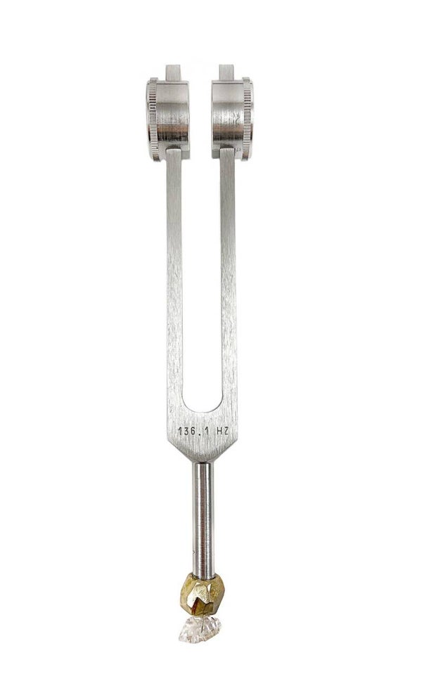 Ariana Ost edition of Bionics Om Tuning fork with Herkimer Diamond