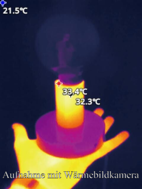 Aufnahme Wärmebildkammera Glimmlampe Neon