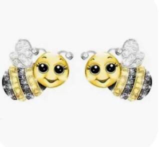 Boucles d'oreilles - Abeille avec strass - Bijoux