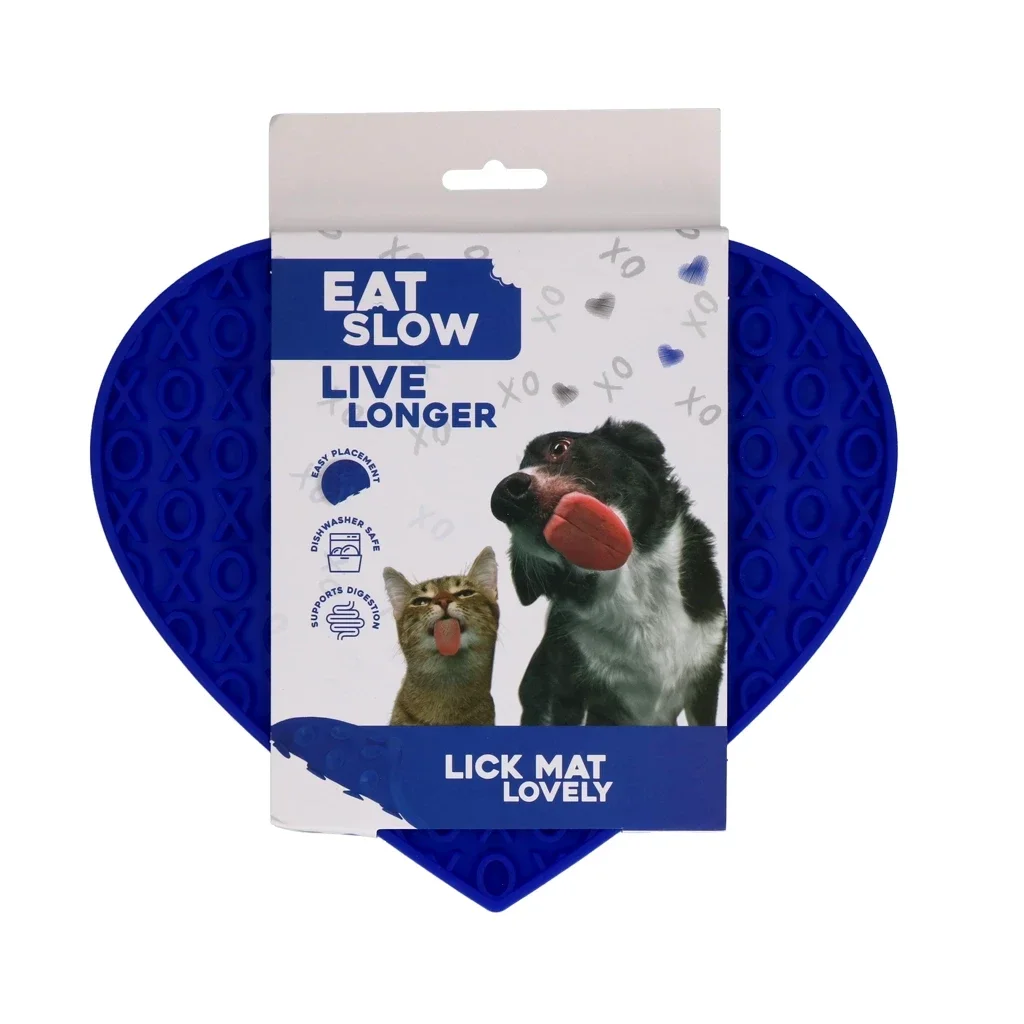 Eat Slow Live Longer Lick Mat Lovely Heart