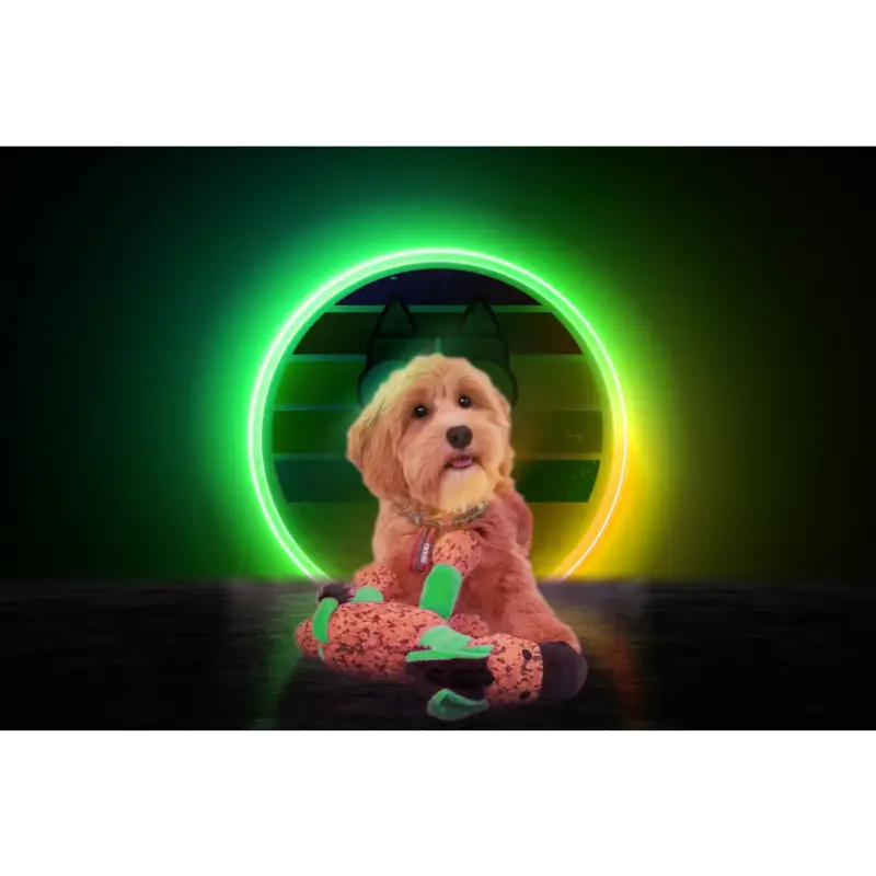 Retrodog Donkey groen, hondenspeelgoed, knuffel