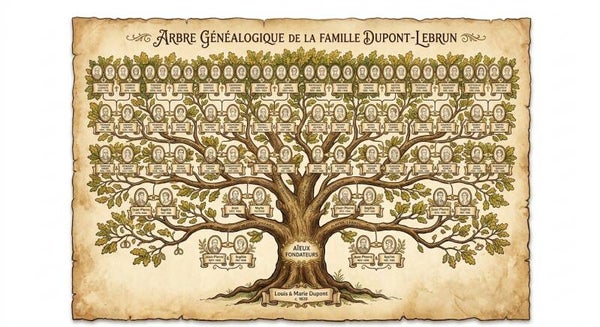 Arbre 6 générations - Thème ancien