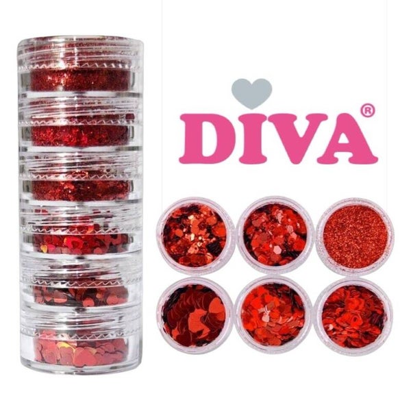 Party mix nail art red