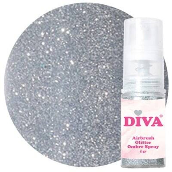 DIVA Airbrush Glitter Colorboom Spray Multi Silver 1