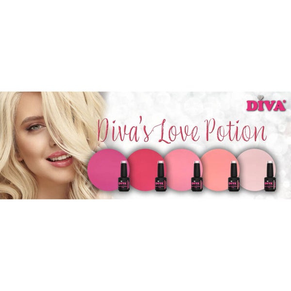 DIVA One Coat Gellak Diva's Love Potion Collection 5x 6 ml #A - met gratis Color Pop stickers