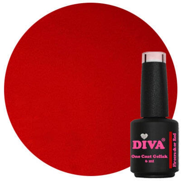 DIVA One Coat Gellak Firecracker Red 6 ml