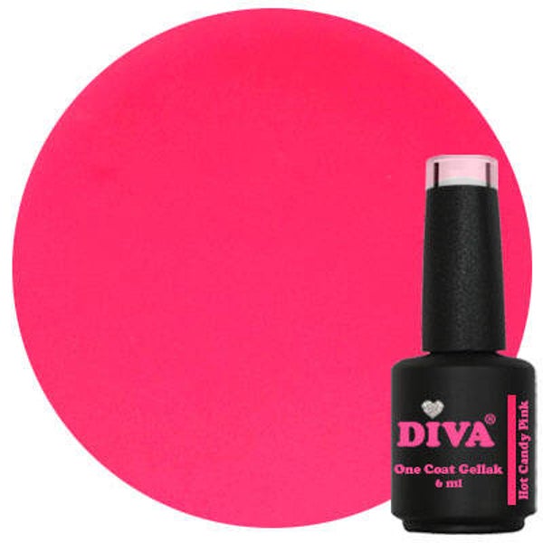 DIVA One Coat Gellak Hot Candy Pink 6 ml