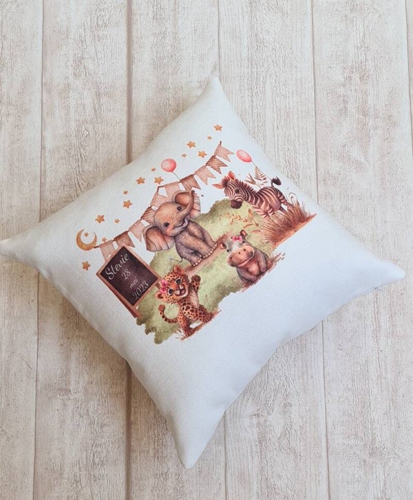 Baby girl Safari kussen