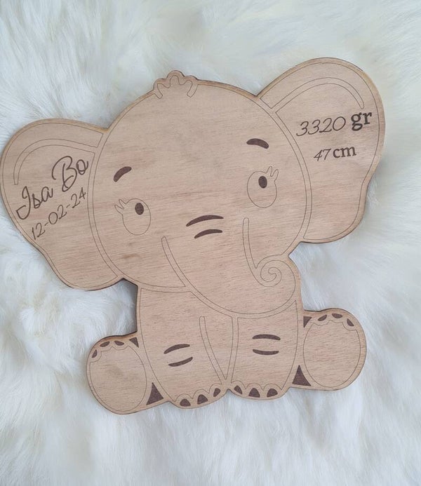 Geboortebordje Olifant