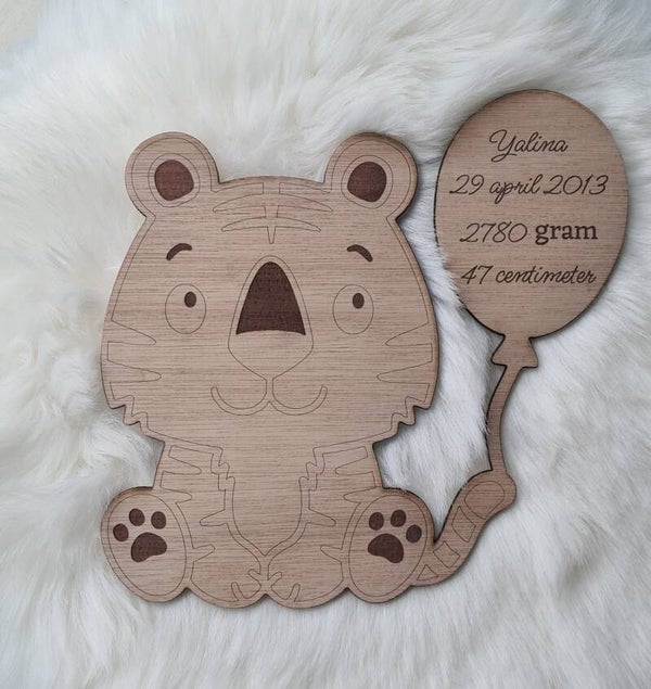 Geboortebordje Tijger