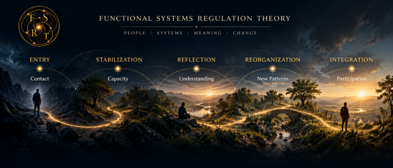 Medicine Across Phases in Functional Systems Regulation Theory, illustrating how medicine-assisted psychotherapy is guided by system capacity, attunement, regulation, containment, and integration.