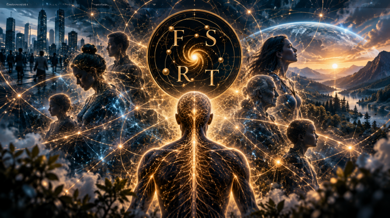 FSRT illustration showing interconnected people, nervous systems, relationships, and environments, representing regulation as a relational process within the larger Living Field.