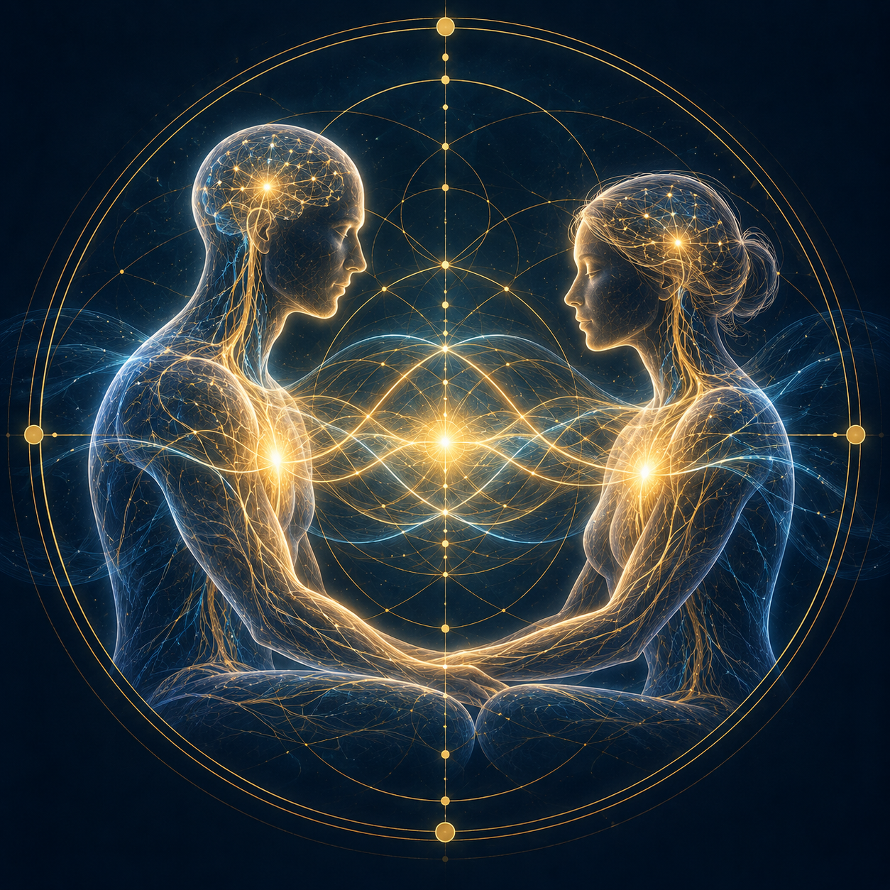 Relationship and Regulation in Functional Systems Regulation Theory, illustrating two interconnected people and the relational processes through which human beings develop, regulate, and reorganize.