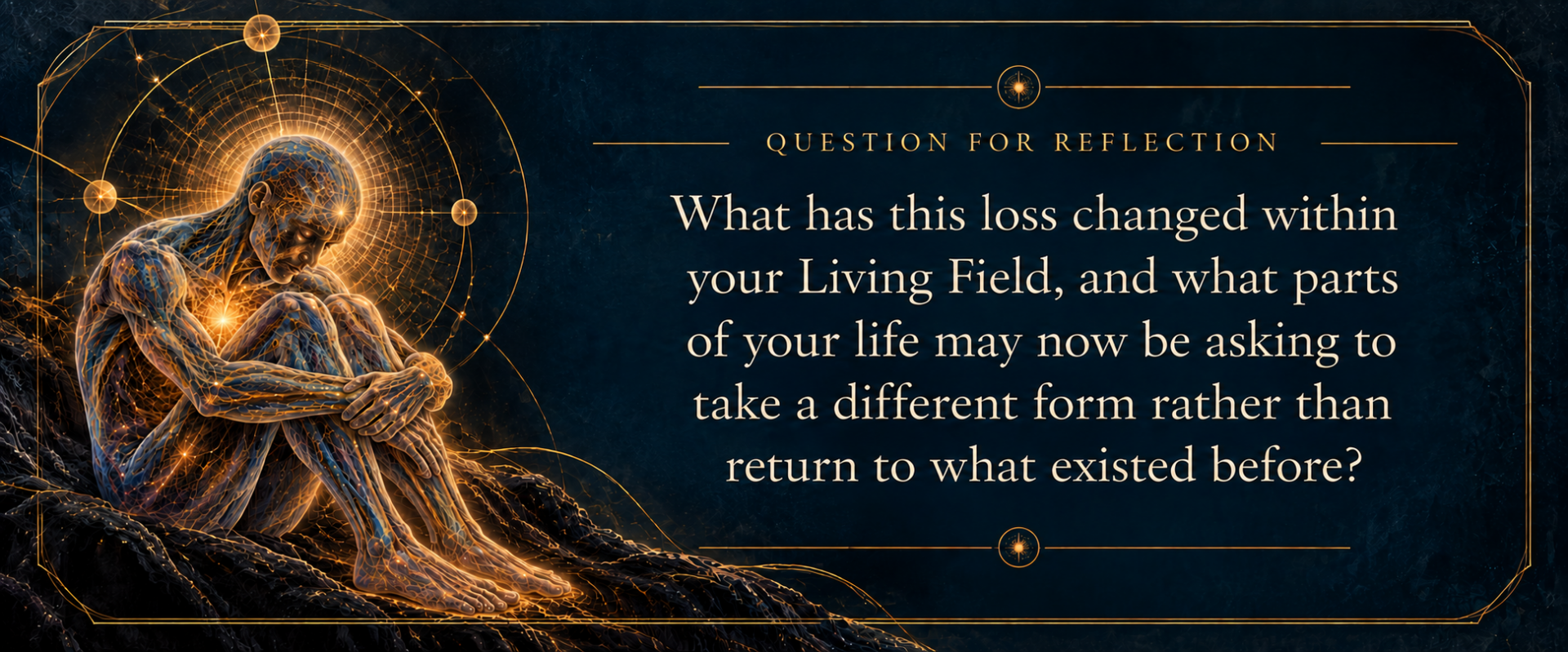 FSRT Question for Reflection exploring how grief and loss can change the Living Field and invite new forms of adaptation, meaning, and participation.