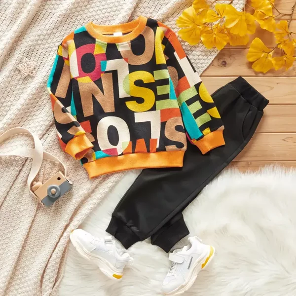 2 Stück Kleinkinder Jungen Avantgardistisch Sweatshirt-Sets