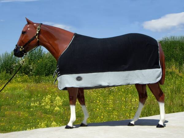 Abschwitzdecke "TOP SCORE" schwarz/grau (125cm-155cm)