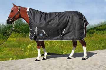 Regendecke Half Neck + Unterdecke 300g "Tough Horse" 1680D, schwarz