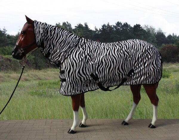 Fliegendecke mit Halsteil "Top Score" Zebra (135cm-145cm)
