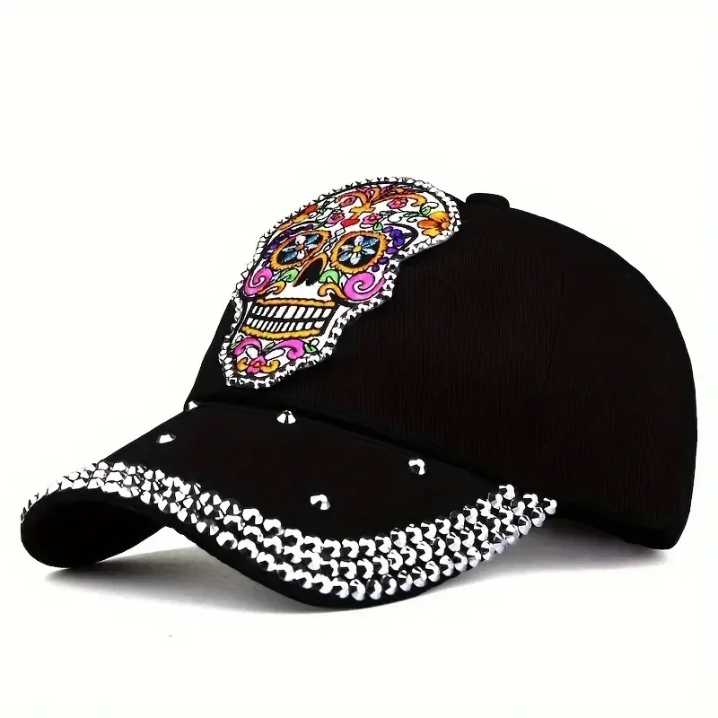Baseball Cap Damen "Skull" schwarz