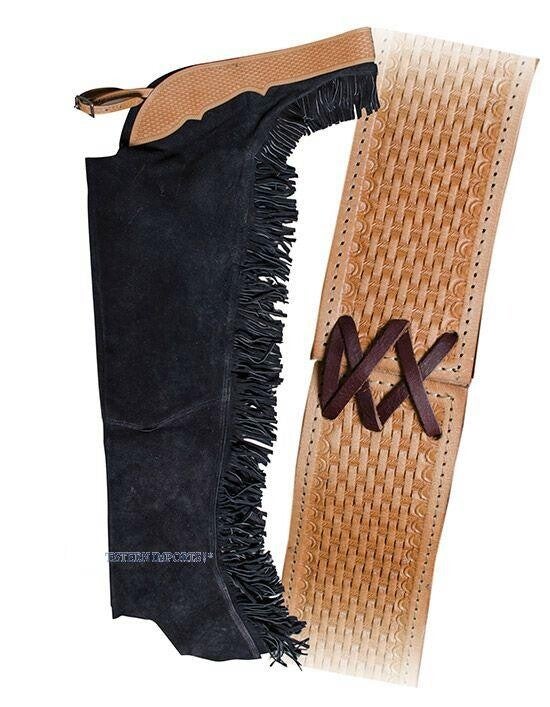 Showchaps mit Fransen "Schwarz"