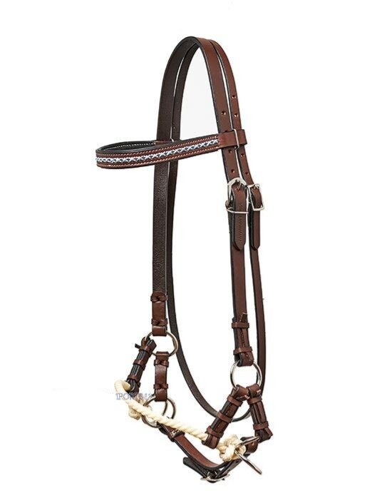 Sidepull HORSEMAN´S TACK "Turquois Stitching"