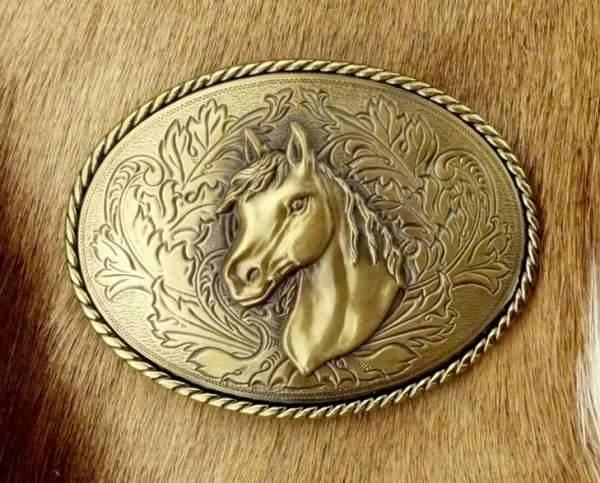 Gürtelschnalle Belt Buckle - Horse Head Oval