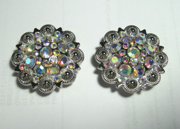 Concho - Rhinestone - 36mm - Multi Color Rainbow