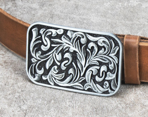 Gürtelschnalle Belt Buckle - Sheridan Rectangl Silver