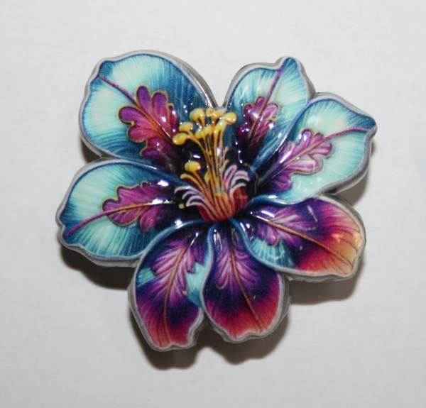 Concho - Flower - Hibiscus Rosa - 33mm