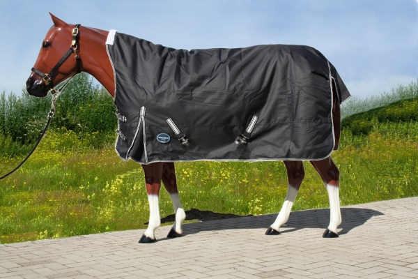 "TOUGH HORSE" - Regendecke - HALF NECK - 1680D - SCHWARZ
