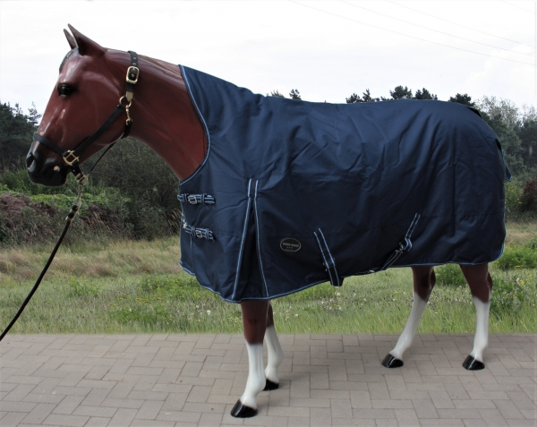 "TOUGH HORSE" - Regen Winterdecke - HALF NECK - 100gr. - 1200D - NAVY