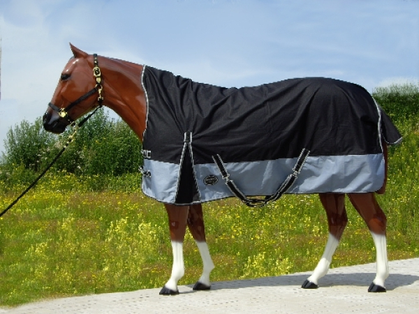 "TOP SCORE" Regen-Winterdecke - 600D - 300gr. - SCHWARZ 155cm
