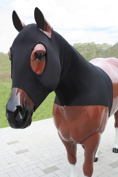 Stretch Hood Sleezy mit Reisverschluss - Kopf/Hals/Schulter - SCHWARZ