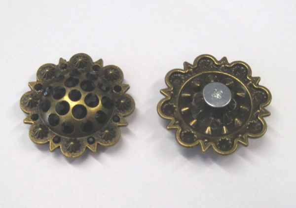 Concho - mit Schraube Schwarz/Brass 35mm