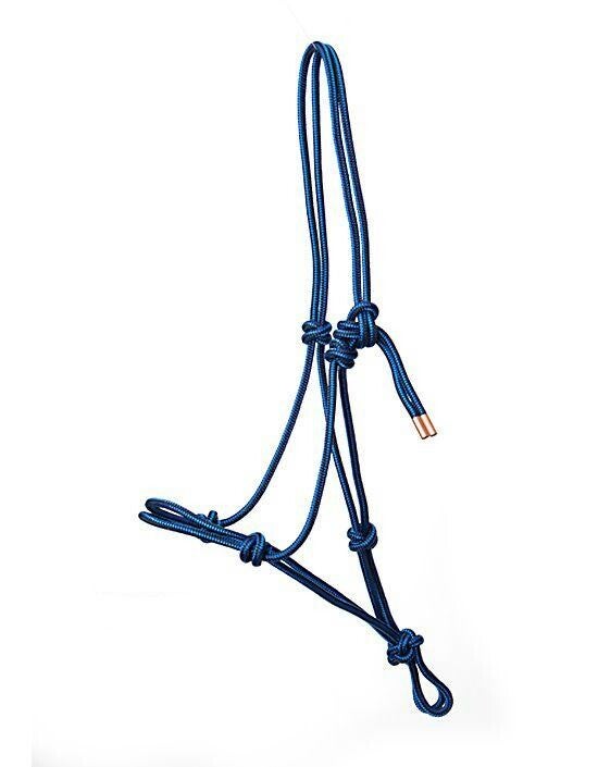 Knotenhalfter zweifarbig "blau-schwarz"