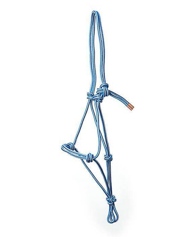 Knotenhalfter zweifarbig "hellblau-schwarz"