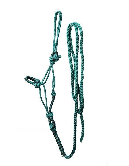 Knotenhalfter "Ranch Halfter" inkl. Strick, teal