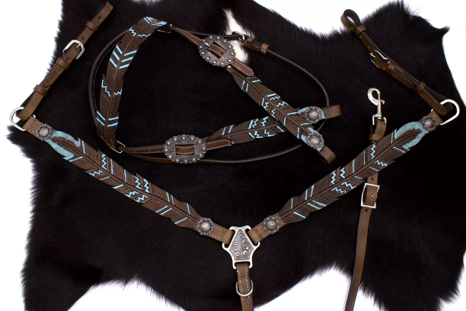 Kopfstück inkl. Vorderzeug "Blue Feather" Cob & Kaltblut