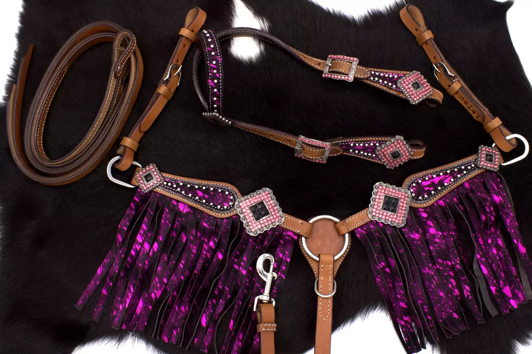 Kopfstück inkl. Zügel & Vorderzeug "Mini Funky Purple"