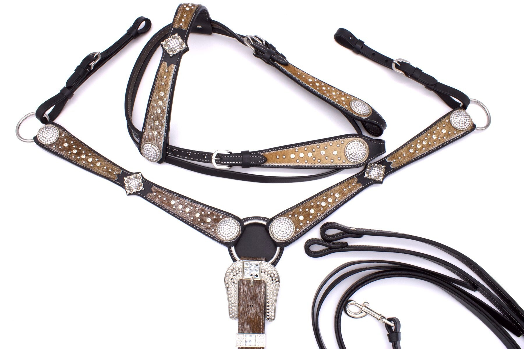 Kopfstück inkl. Zügel & Vorderzeug "Crystal Tan "