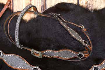 Kopfstück gerade "Black Glitter"