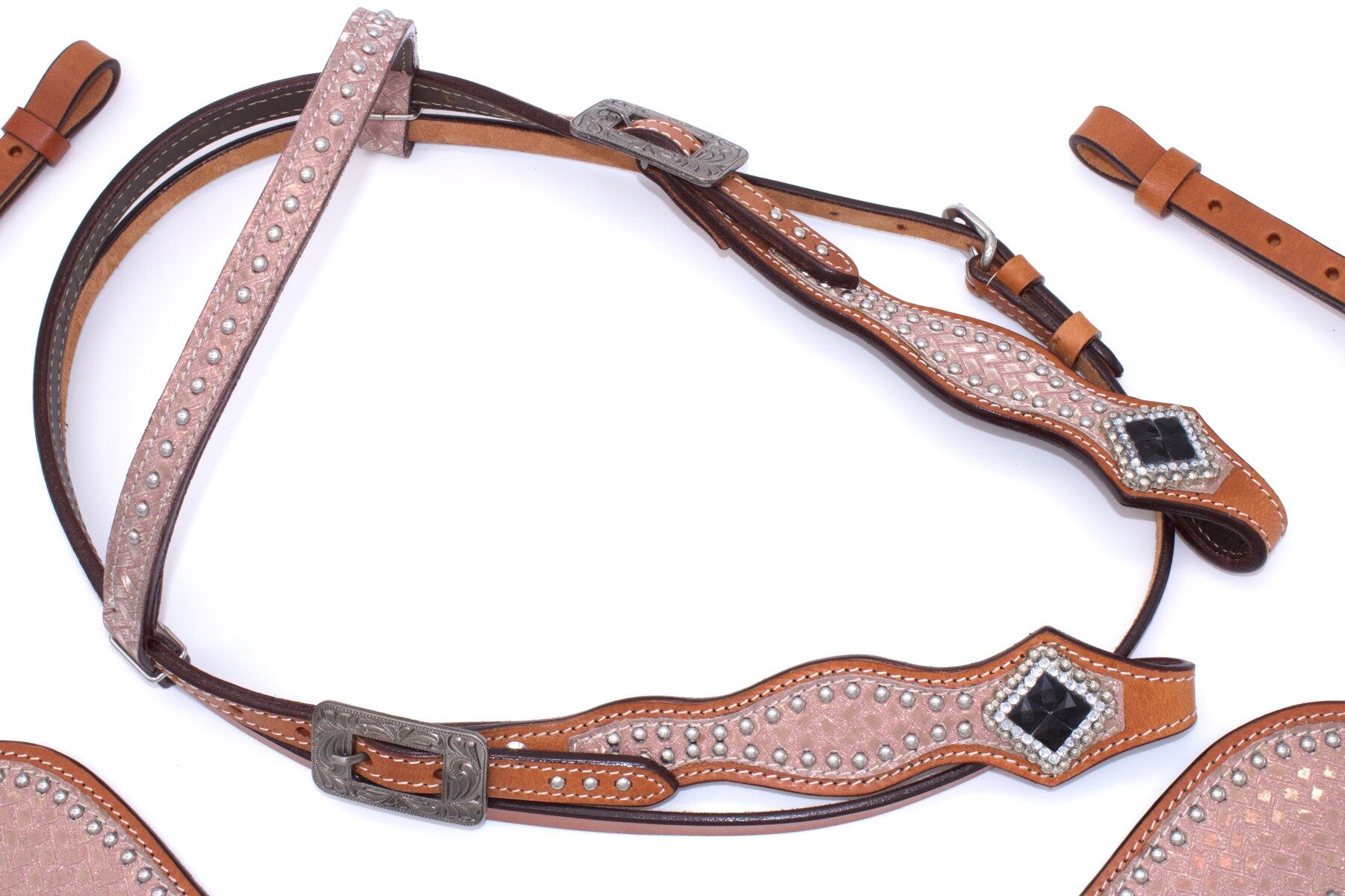 Kopfstück gerade "Rosa Glitter"