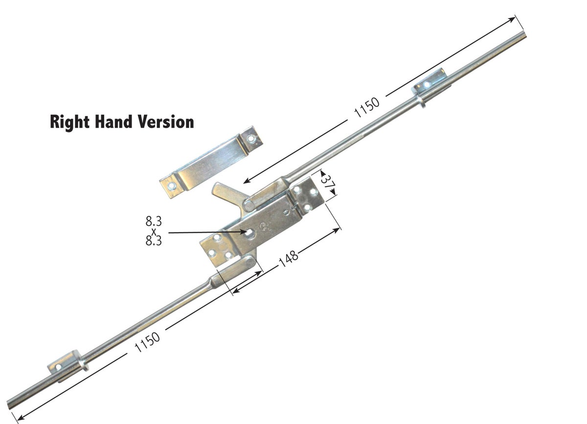 Latch Rod Guide Door Rod Latch Set - 3 Way | The Horsebox Shop