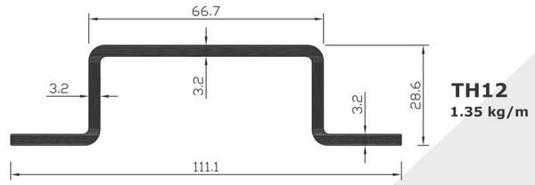 Aluminium Top Hat Rub Rail - 4.5”