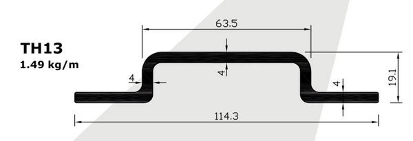 Aluminium Top Hat Rub Rail - 4.5”