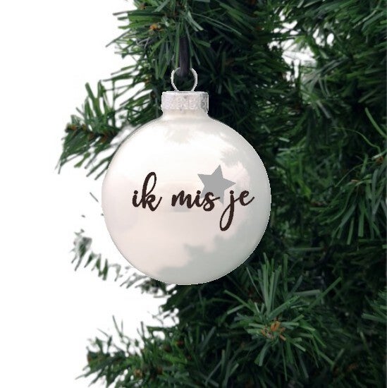 Gedenk kerstbal - ik mis je