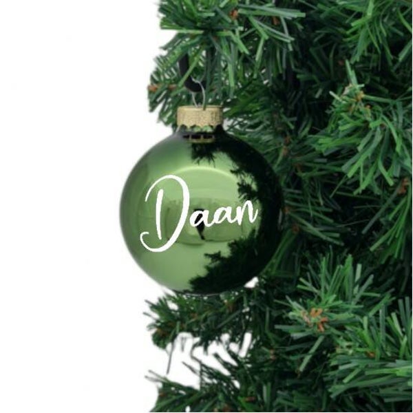 BF 2021 - Kerstbal groen glanzend met naam