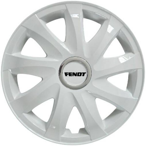Caravan wieldop wit met opdruk Fendt (set van 2 stuks)